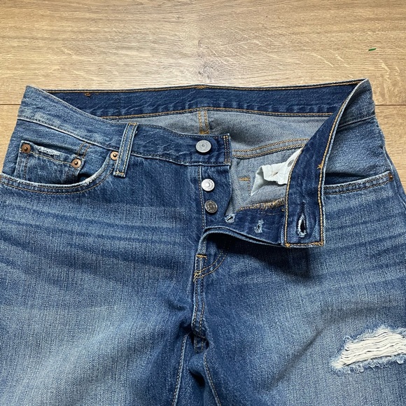 Levi's Distressed Straight Leg Jeans in Blue - Picture 8 of 11